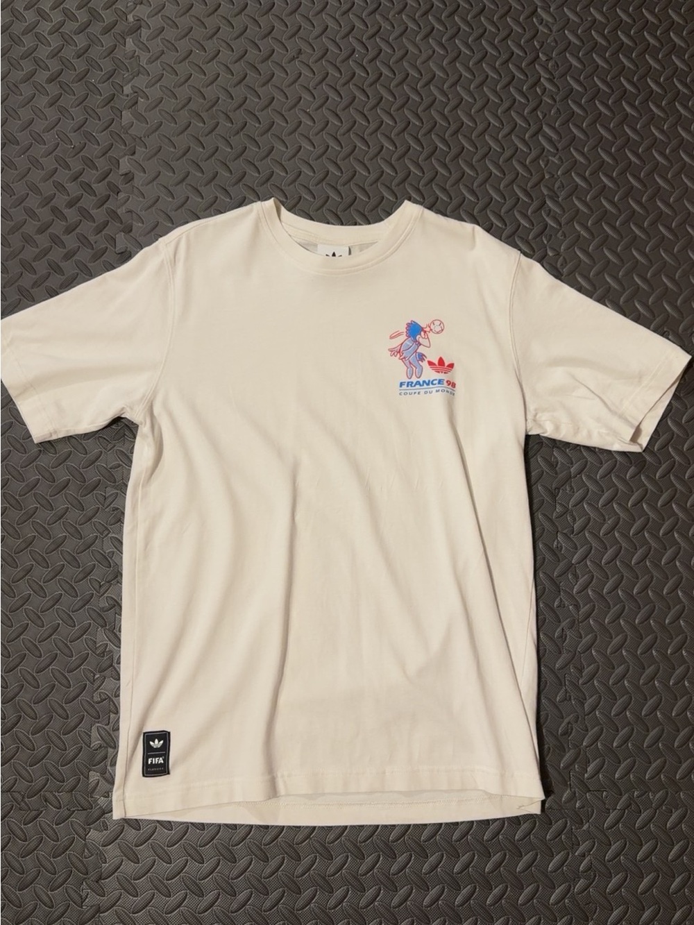 Classic Men's Cream Short Sleeve Tee with France Graphic